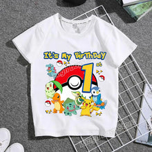 Lade das Bild in den Galerie-Viewer, Pokemon Kindergeburtstags T-Shirt mit Altersangabe