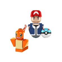 Lade das Bild in den Galerie-Viewer, Pokemon Mini-Klemmbaustein Trainer Figuren mit Pokeball