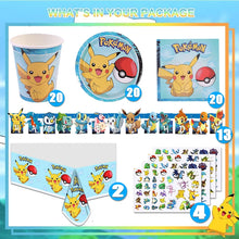 Lade das Bild in den Galerie-Viewer, Geburtstagsfeier Pokemon Becher, Teller, Servietten, Tischdecke Set (79 teile)