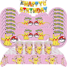 Lade das Bild in den Galerie-Viewer, Blaue oder Pinke Pokemon Geburtstagsfeier Party Sets