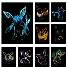 Lade das Bild in den Galerie-Viewer, Abstrakte Pokemon Evoli Entwicklungen Poster Wand Dekoration