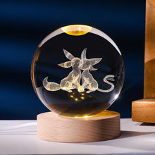 Lade das Bild in den Galerie-Viewer, Pokemon Kristallkugel mit LED Licht, Geschenkidee, viele Pokemon Motive
