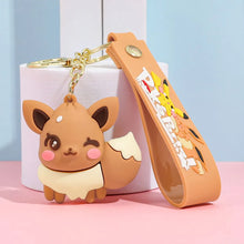 Lade das Bild in den Galerie-Viewer, Farbenfrohe Evoli Eevee Evolution Keychains, Schlüsselanhänger, Flamara, Nachtara, Blitza, Aquana etc.
