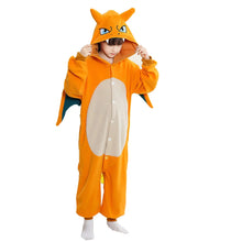 Lade das Bild in den Galerie-Viewer, Glurak oder Mega Glurak Charizard Cosplay Onesie Pyjama für Kinder