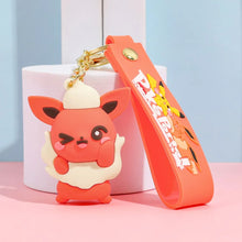 Lade das Bild in den Galerie-Viewer, Farbenfrohe Evoli Eevee Evolution Keychains, Schlüsselanhänger, Flamara, Nachtara, Blitza, Aquana etc.