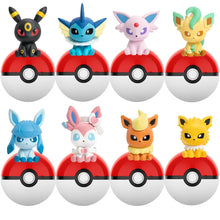 Lade das Bild in den Galerie-Viewer, Spielset 8 Stk. Pokebälle mit Evoli Entwicklungen Figuren