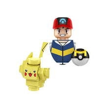 Lade das Bild in den Galerie-Viewer, Pokemon Mini-Klemmbaustein Trainer Figuren mit Pokeball