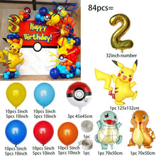 Lade das Bild in den Galerie-Viewer, Geburtstages Deko Set mit Pokemon Ballons und Jahreszahl (84 Teile)