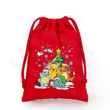 Lade das Bild in den Galerie-Viewer, Weihnachtliche Pokemon Pikachu Tassche mit Kordel für Nikolaus, Weihnachten Geschenke etc.