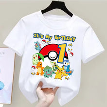 Lade das Bild in den Galerie-Viewer, Pokemon Kindergeburtstags T-Shirt mit Altersangabe