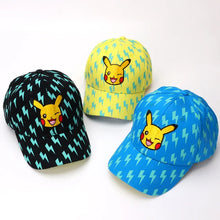 Lade das Bild in den Galerie-Viewer, Pokemon Pikachu Kinder Baseball Mütze in Blau, Gelb oder Schwarz