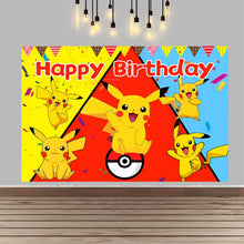 Lade das Bild in den Galerie-Viewer, Pokemon Pikachu Kindergeburtstag große Poster Banner Hintergrund Deko