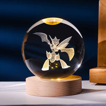 Lade das Bild in den Galerie-Viewer, Pokemon Kristallkugel mit LED Licht, Geschenkidee, viele Pokemon Motive