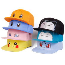 Lade das Bild in den Galerie-Viewer, Pokemon Hip-hop Caps Baseball Mützen in vielen Looks (Relaxo, Pikachu, Schiggy, Mew etc.)