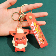 Lade das Bild in den Galerie-Viewer, Farbenfrohe Evoli Eevee Evolution Keychains, Schlüsselanhänger, Flamara, Nachtara, Blitza, Aquana etc.