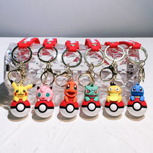 Lade das Bild in den Galerie-Viewer, Pokeball mit Pokemon Figur Schlüsselanhänger Keychain