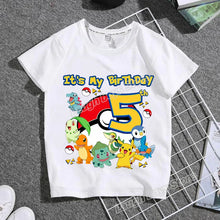 Lade das Bild in den Galerie-Viewer, Pokemon Kindergeburtstags T-Shirt mit Altersangabe