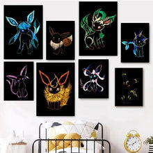 Lade das Bild in den Galerie-Viewer, Abstrakte Pokemon Evoli Entwicklungen Poster Wand Dekoration