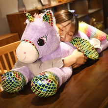 Lade das Bild in den Galerie-Viewer, XXL Regenbogen Einhorn Kuscheltier Einhörner Stofftiere 90cm kaufen