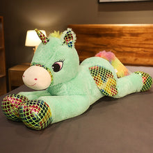 Lade das Bild in den Galerie-Viewer, XXL Regenbogen Einhorn Kuscheltier Einhörner Stofftiere 90cm kaufen
