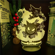 Lade das Bild in den Galerie-Viewer, Pokemon Gengar Nacht Lampe Licht mit Farbwechsel kaufen