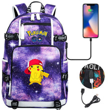 Lade das Bild in den Galerie-Viewer, Pokémon Rucksack mit Smartphone Ladefunktion kaufen
