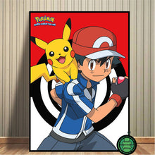 Lade das Bild in den Galerie-Viewer, Pokemon Poster Kunstdrucke Ash Ketchum Pikachu Jigglypuff etc. kaufen