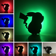 Lade das Bild in den Galerie-Viewer, Pokemon Pikachu Lampe - Schatten Wandlampe kaufen
