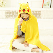 Lade das Bild in den Galerie-Viewer, 150cm Pikachu Kuschel Umhang mit Mütze kaufen