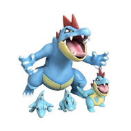 Impergator Feraligatr Evolution Gruppe mit Karnimani Totodile, Tyracroc  Croconaw, Impergator Pokemon Figuren Set