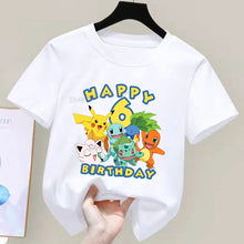 Lade das Bild in den Galerie-Viewer, Happy Birthday Pokemon T-Shirts für Kinder mit Jahreszahl
