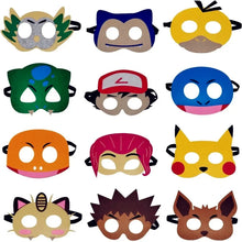 Lade das Bild in den Galerie-Viewer, 12er Set Pokemon Masken für Feier, Geburtstag, Party, Fasching, Kostüme etc.

