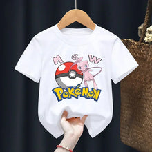 Lade das Bild in den Galerie-Viewer, Weiße Sommer T-Shirts mit Pokemon für Kids
