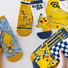 Lade das Bild in den Galerie-Viewer, Pokemon Pikachu Kinder Socken 5er Pack
