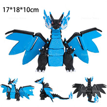 Lade das Bild in den Galerie-Viewer, Mega Glurak Charizard X Y Figur mit bewegbaren Flügeln etc.
