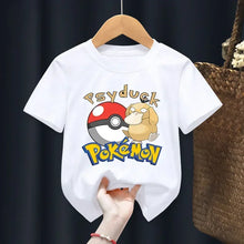 Lade das Bild in den Galerie-Viewer, Weiße Sommer T-Shirts mit Pokemon für Kids
