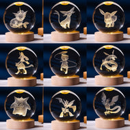 Pokemon Kristallkugel mit LED Licht, Geschenkidee, viele Pokemon Motive