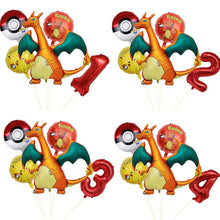 Lade das Bild in den Galerie-Viewer, Glurak Charizard Geburtstags Ballon Set mit Jahreszahl Alter
