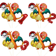Glurak Charizard Geburtstags Ballon Set mit Jahreszahl Alter