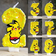 Gelbe Pikachu Geburtstag Kerze mit Jahreszahl