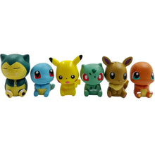 Lade das Bild in den Galerie-Viewer, Niedliche Pokemon Figuren im 6er Pack (Pikachu, Evoli, Glumanda, Schiggy, Bulbasaur &amp; Relaxo)
