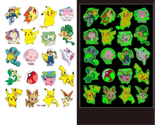 Lade das Bild in den Galerie-Viewer, Pokemon Luminous Tattoo Aufkleber für Kinder - Leuchten bei Dunkelheit
