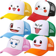 Lade das Bild in den Galerie-Viewer, Fröhliche Baseball Caps mit Pokemon Pikachu Motiven für Kinder oder Erwachsene
