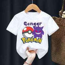 Lade das Bild in den Galerie-Viewer, Weiße Sommer T-Shirts mit Pokemon für Kids
