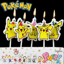 Lade das Bild in den Galerie-Viewer, 5 Stk. Pokemon Pikachu Kerzen Kuchen Dekoration für den Geburtstag
