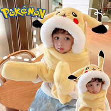 Lade das Bild in den Galerie-Viewer, Pikachu Wintermütze mit integrierten Schal
