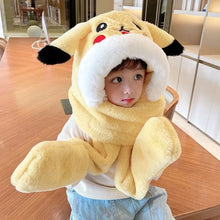 Lade das Bild in den Galerie-Viewer, Pikachu Wintermütze mit integrierten Schal
