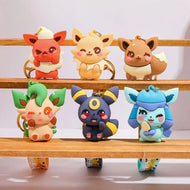Farbenfrohe Evoli Eevee Evolution Keychains, Schlüsselanhänger, Flamara, Nachtara, Blitza, Aquana etc.