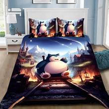 Lade das Bild in den Galerie-Viewer, Bettwäsche mit tollen Relaxo Snorlax Pokemon Motiven

