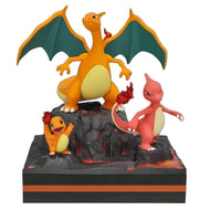 Glumanda Charmander, Glutexo  Charmeleon, Glurak Charizard Evolution Familie Figur Statue